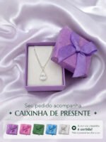 Colar Feminino Ponto De Luz Gota Prata 925 Caixinha Branco - Imagem 4