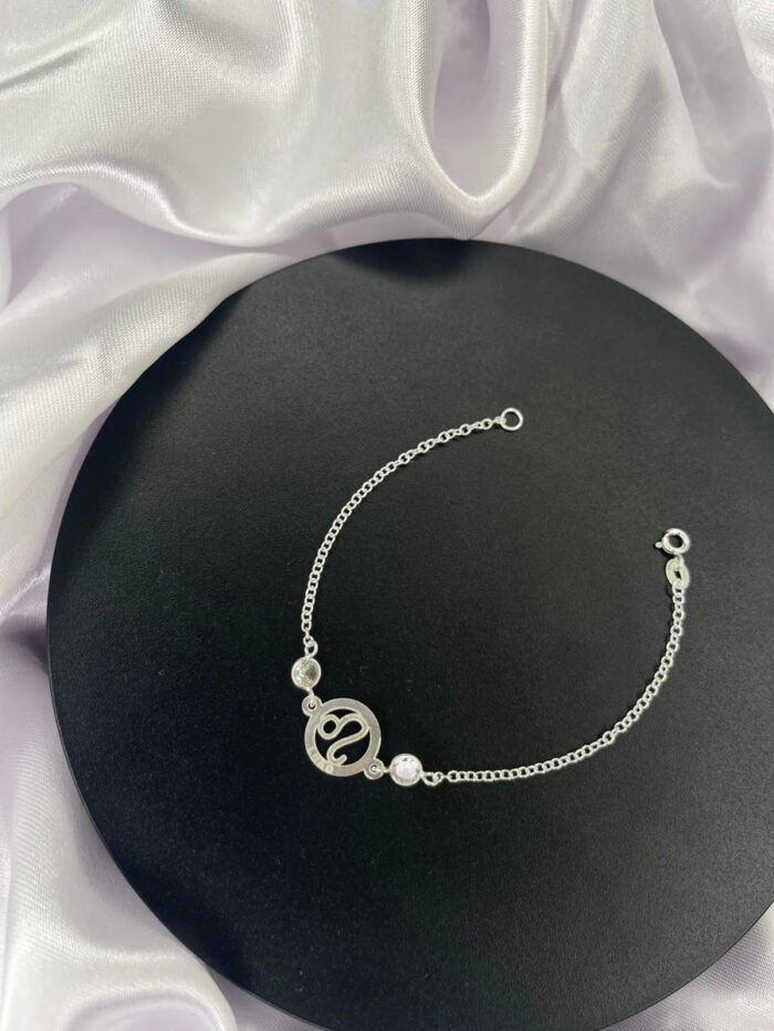 Pulseira Signo Prata 925 Feminina Medalha Pingente Leão 18 Cm - Imagem 4