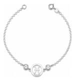 Pulseira Signo Prata 925 Feminina Medalha Pingente Peixes 18 Cm