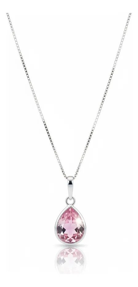 6ac93ee18d6689bffd202025ce36961b-48.jpg Colar Feminino Ponto De Luz Gota Prata 925 Caixinha Rosa - Imagem 1