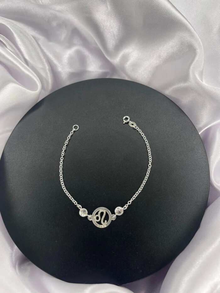 Pulseira Signo Prata 925 Feminina Medalha Pingente Leão 18 Cm - Imagem 5