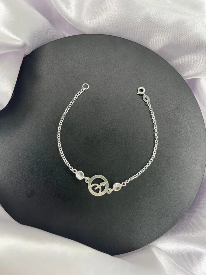 Pulseira Signo Prata 925 Feminina Medalha Pingente Sagitário 18 Cm - Imagem 5