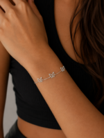 Pulseira Prata 925 Borboletas Feminina Delicada Prateado 18 Cm - Imagem 4