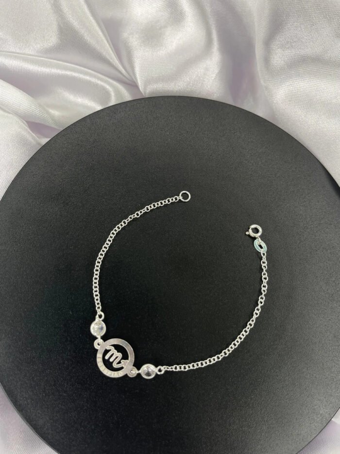 Pulseira Signo Prata 925 Feminina Medalha Pingente Escorpião 18 Cm - Imagem 4