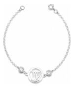 Pulseira Signo Prata 925 Feminina Medalha Pingente Virgem 18 Cm