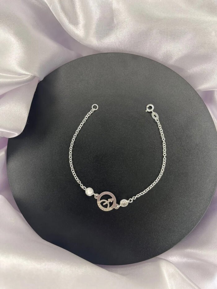 Pulseira Signo Prata 925 Feminina Medalha Pingente Sagitário 18 Cm - Imagem 4