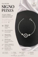 Pulseira Signo Prata 925 Feminina Medalha Pingente Peixes 18 Cm - Imagem 2