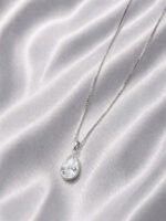 Colar Feminino Ponto De Luz Gota Prata 925 Caixinha Branco - Imagem 5