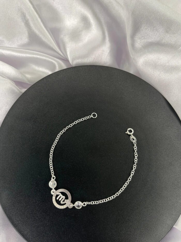 Pulseira Signo Prata 925 Feminina Medalha Pingente Escorpião 18 Cm - Imagem 5