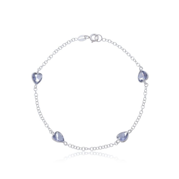 ed534ef60cd2e027c465ac277f222238-47.jpg Pulseira Prata 925 Feminina Coração Zircônia Roxa 18 Cm Prateado 18 Cm - Imagem 1