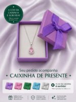Colar Feminino Ponto De Luz Gota Prata 925 Caixinha Rosa - Imagem 4