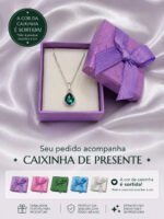 Colar Feminino Ponto De Luz Gota Prata 925 Caixinha Turmalina - Imagem 4