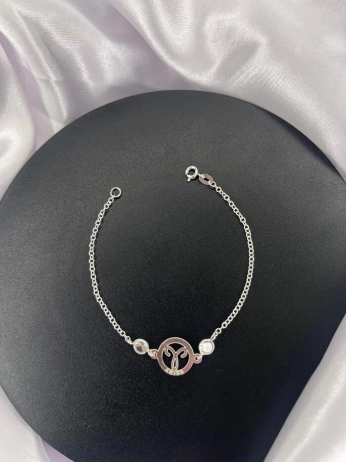 Pulseira Signo Prata 925 Feminina Medalha Pingente Aries 18 Cm - Imagem 5