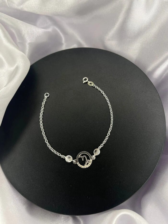 Pulseira Signo Prata 925 Feminina Medalha Pingente Capricórnio 18 Cm - Imagem 5